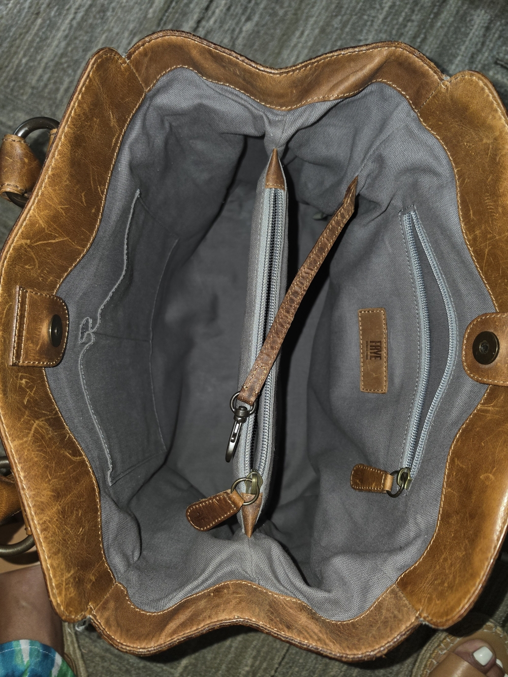 FRYE MELISSA Brown/Cognac Leather Tote Bag - Picture 13 of 13